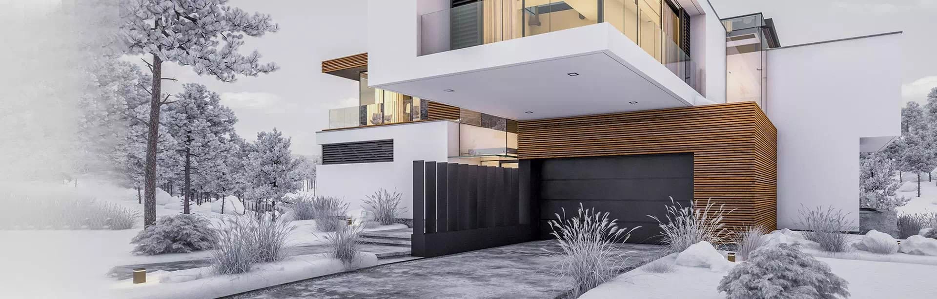 Czarna brama garażowa